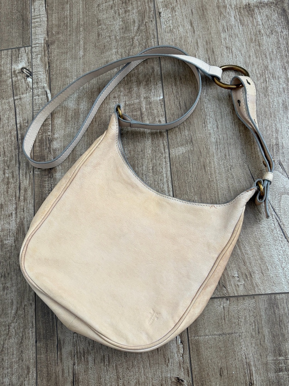 Frye Leather Hobo Shoulder Bag - Cream